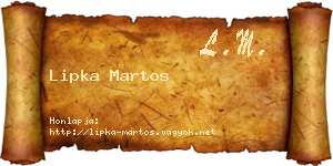 Lipka Martos névjegykártya